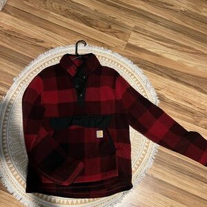 Carhartt Red and Black Fleece Jacket